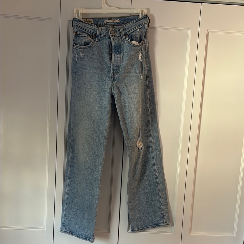Distressed Light Blue Women's Jeans